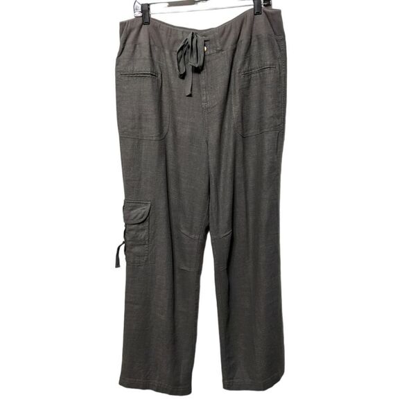 SOFT SURROUNDINGS Weekend Linen Blend Cargo Pants XL - Picture 2 of 8